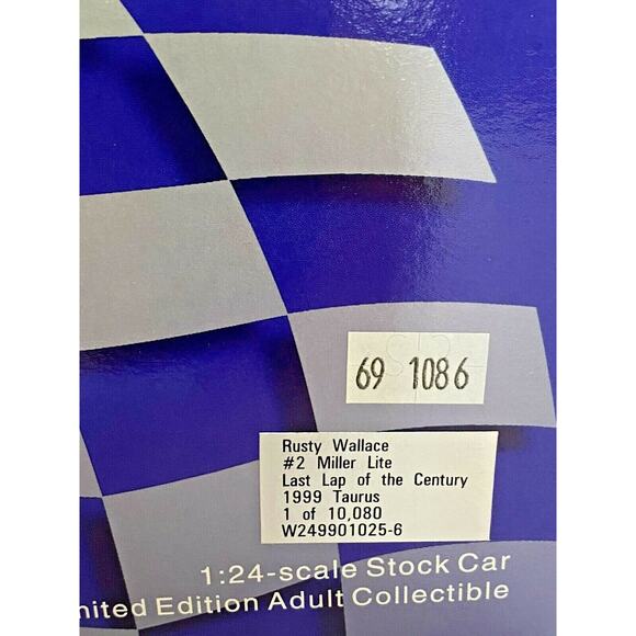 1999 Taurus Rusty Wallace #2 Miller Lite Last Lap Of The Century 1:24 Scale Car - Picture 12 of 12
